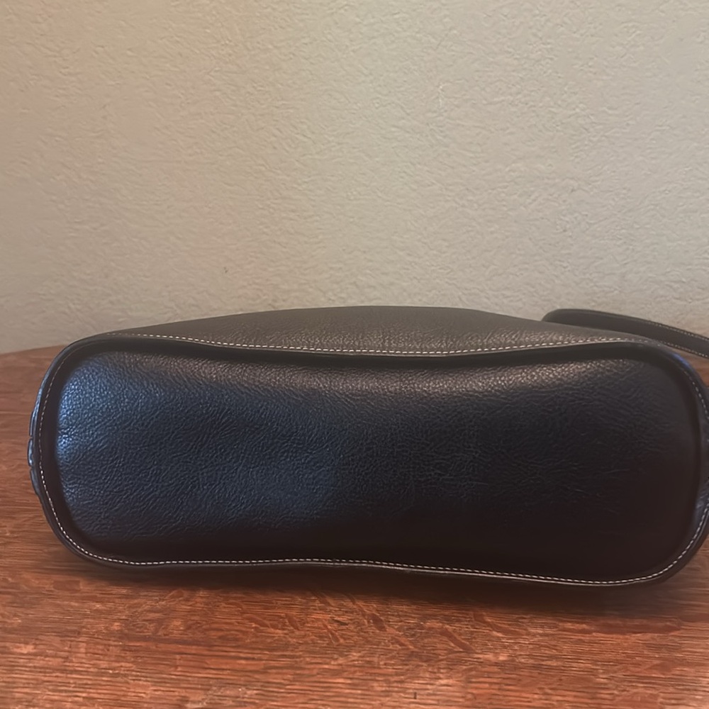 Bally Vintage Black and Brown Pebbled Leather Satchel with Shoulder Strap - Picture 9 of 15